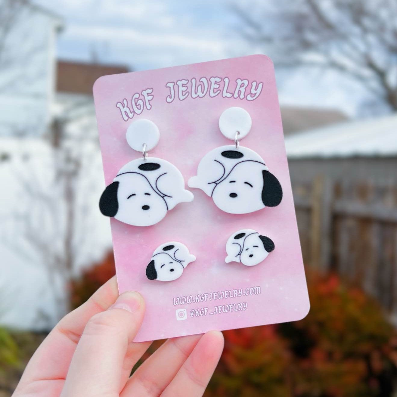 Baby Snoopy Acrylic Earrings, Keychains, Pins & Magnets