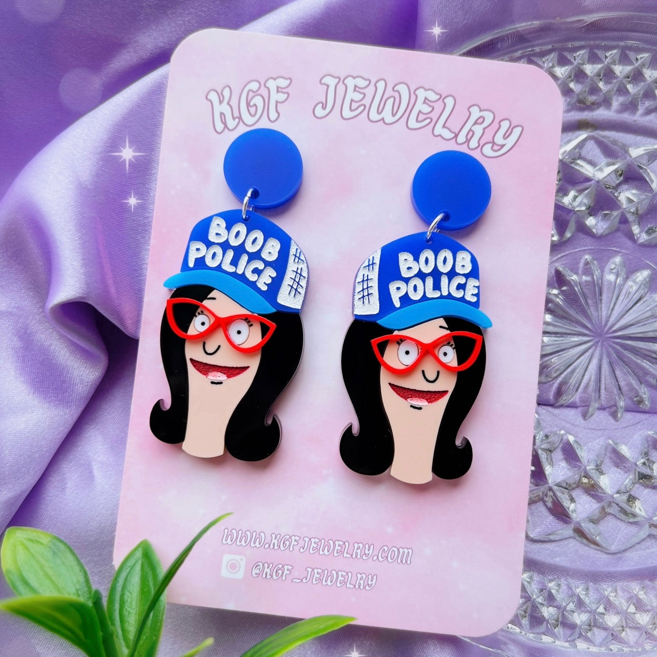 Boob Police Acrylic Earrings & Keychains