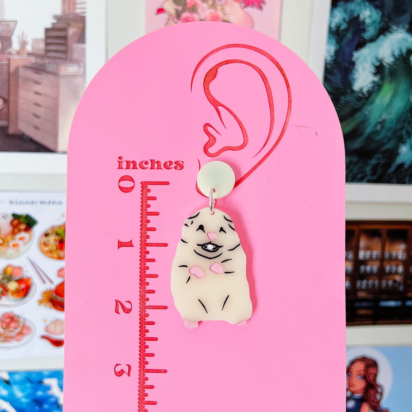 Hamster Meme Acrylic Earrings