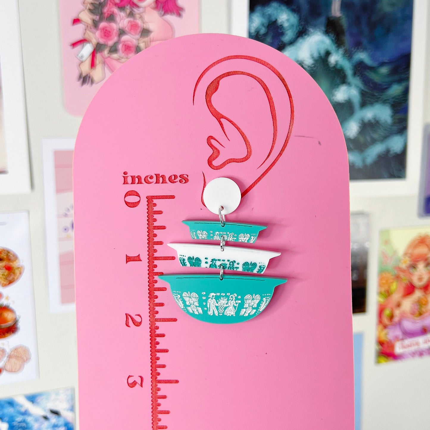 Butterprint Pyrex Acrylic Earrings & Keychains