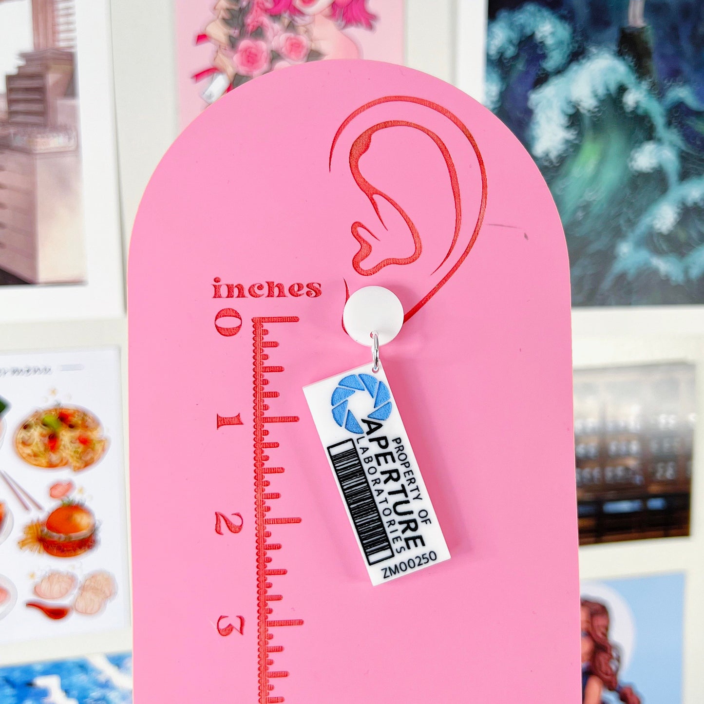 Portal Lab Tag Acrylic Earrings, Keychains, Pins