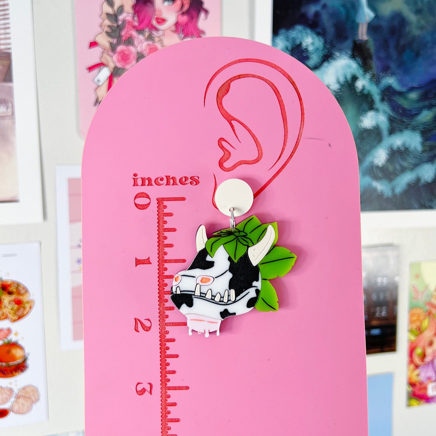 Sims Cowplant Acrylic Earrings, Keychains, Pins