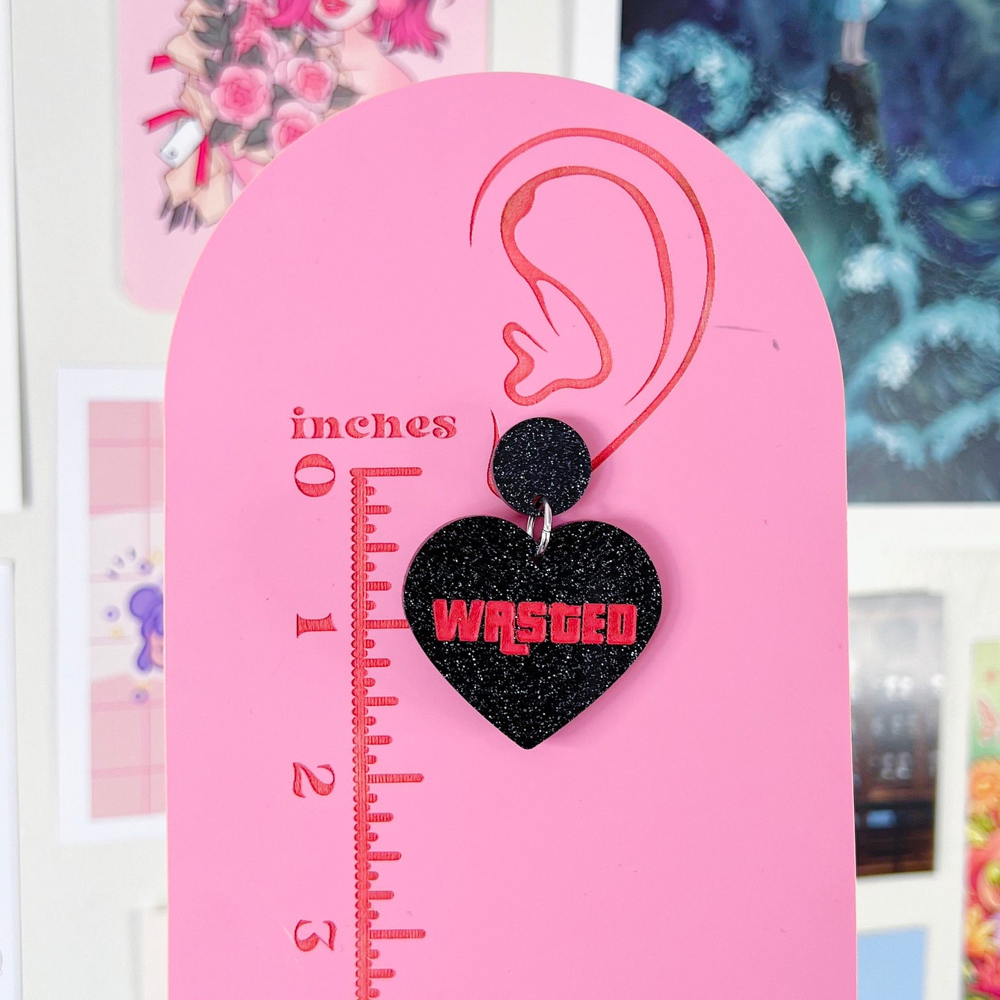 Wasted Hearts Acrylic Earrings, Keychains, Pins