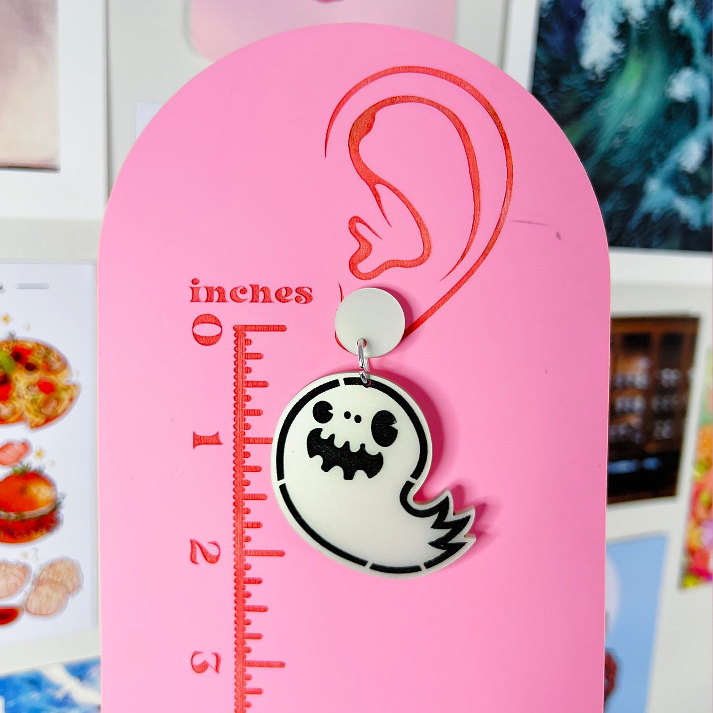 Ghost Boy Acrylic Earrings, Keychains, Pins