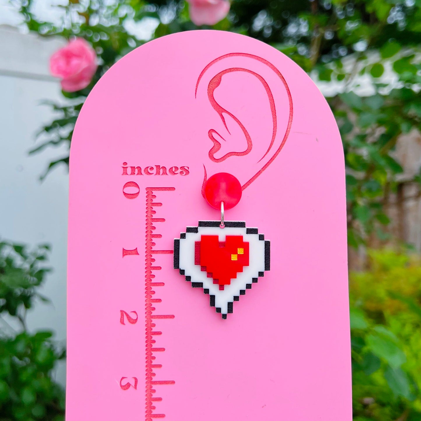 Heart Bubble Emote Acrylic Earrings, Keychains, & Pins