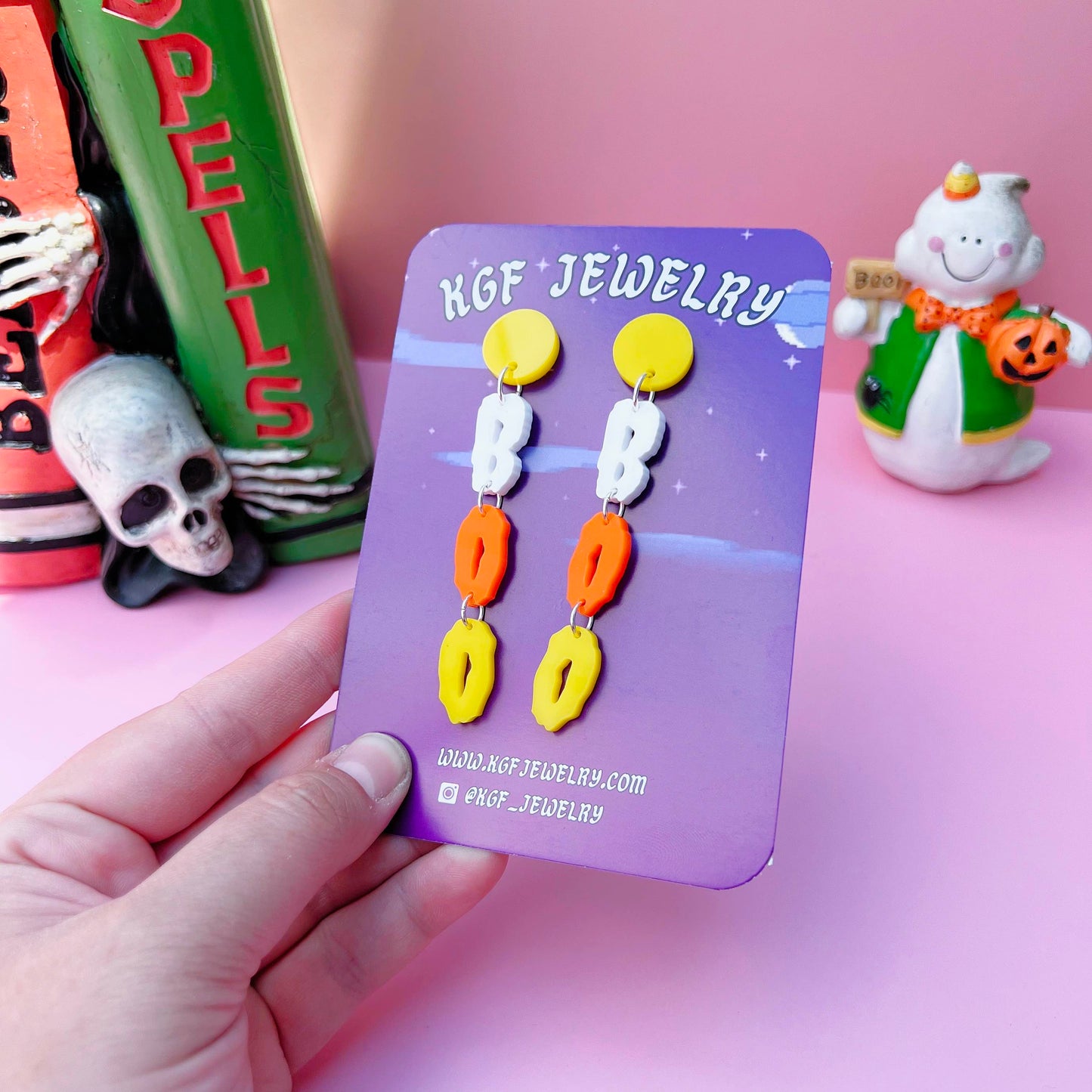 Candy Corn Boo Dangles Acrylic Earrings & Keychains