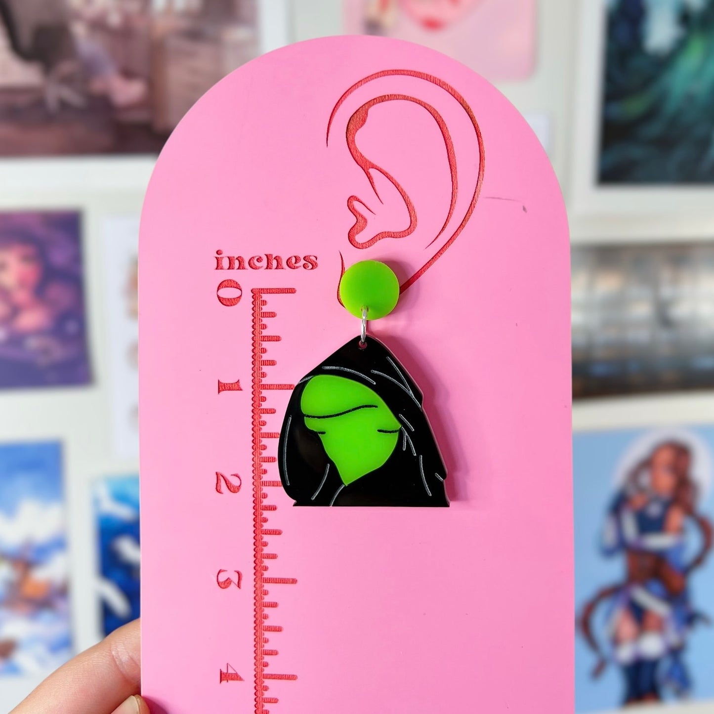 Dark Kermit Acrylic Earrings & Keychains