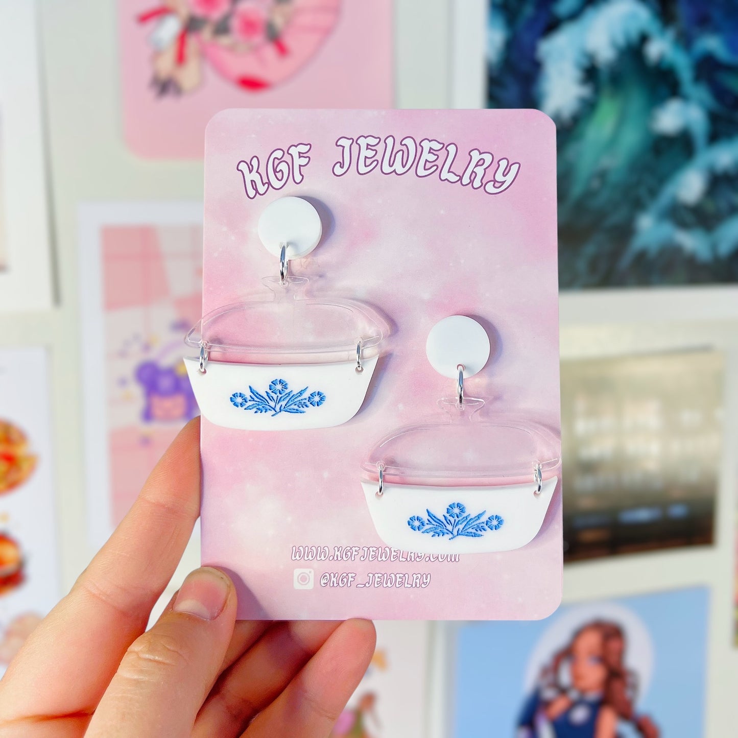 Corningware Dish Acrylic Earrings, Keychains