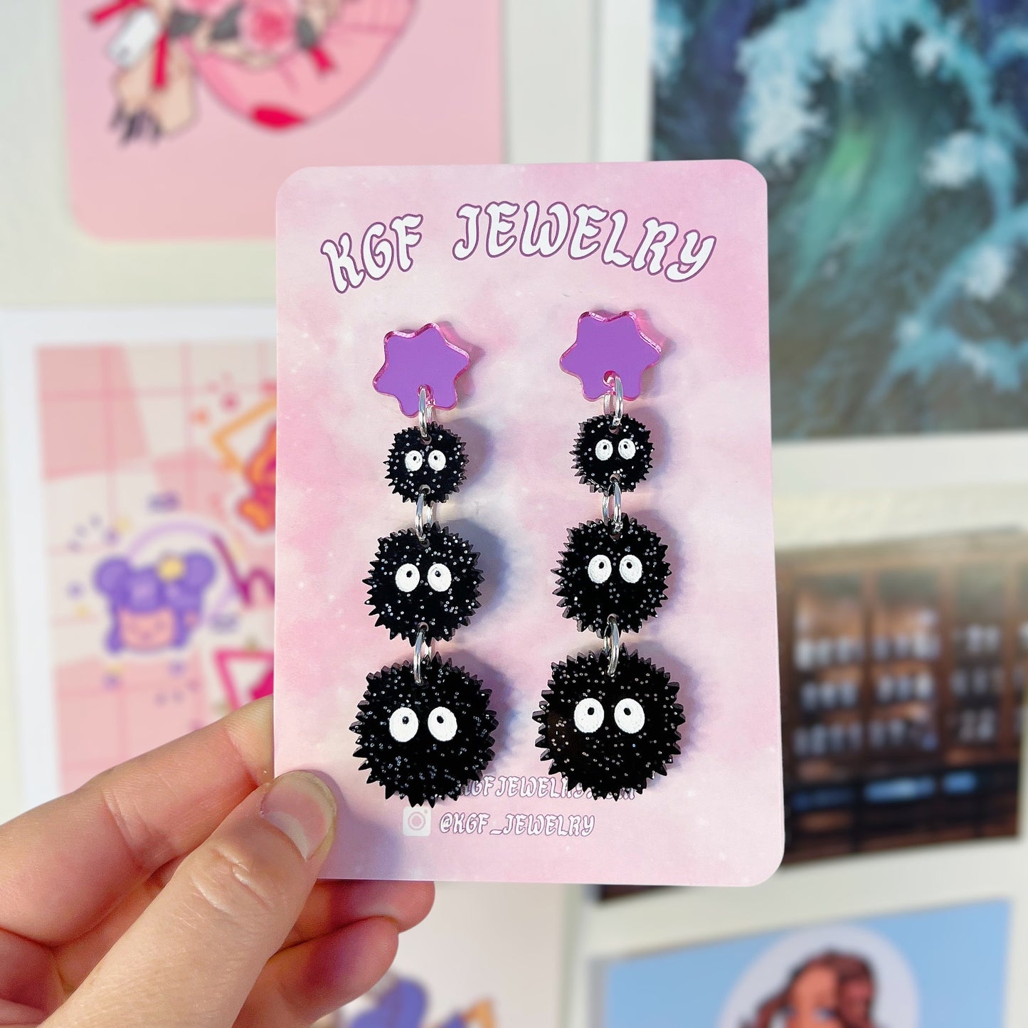 Soot Sprites Acrylic Earrings, Keychains & Pins