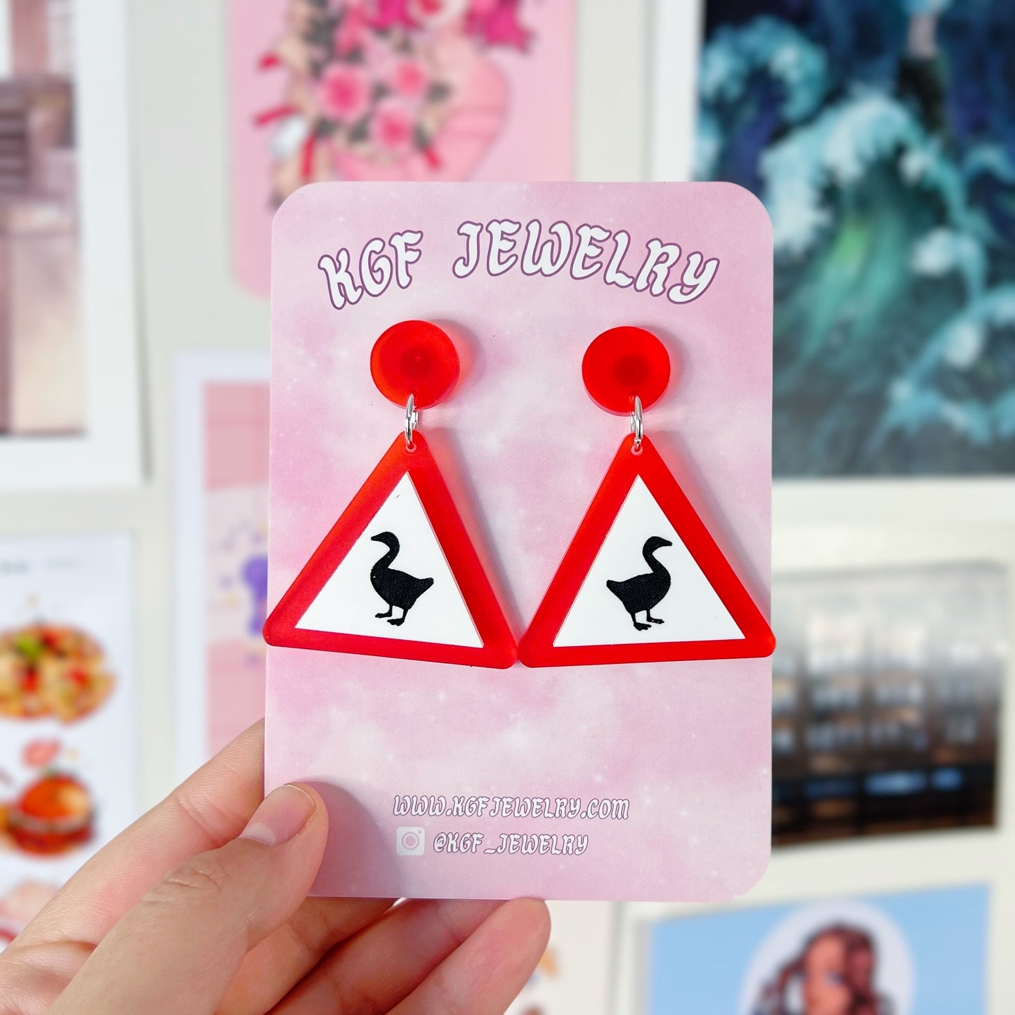 Goose Game Acrylic Earrings, Keychains, Pins