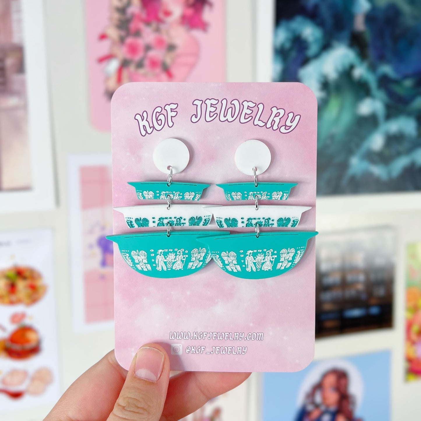 Butterprint Pyrex Acrylic Earrings & Keychains