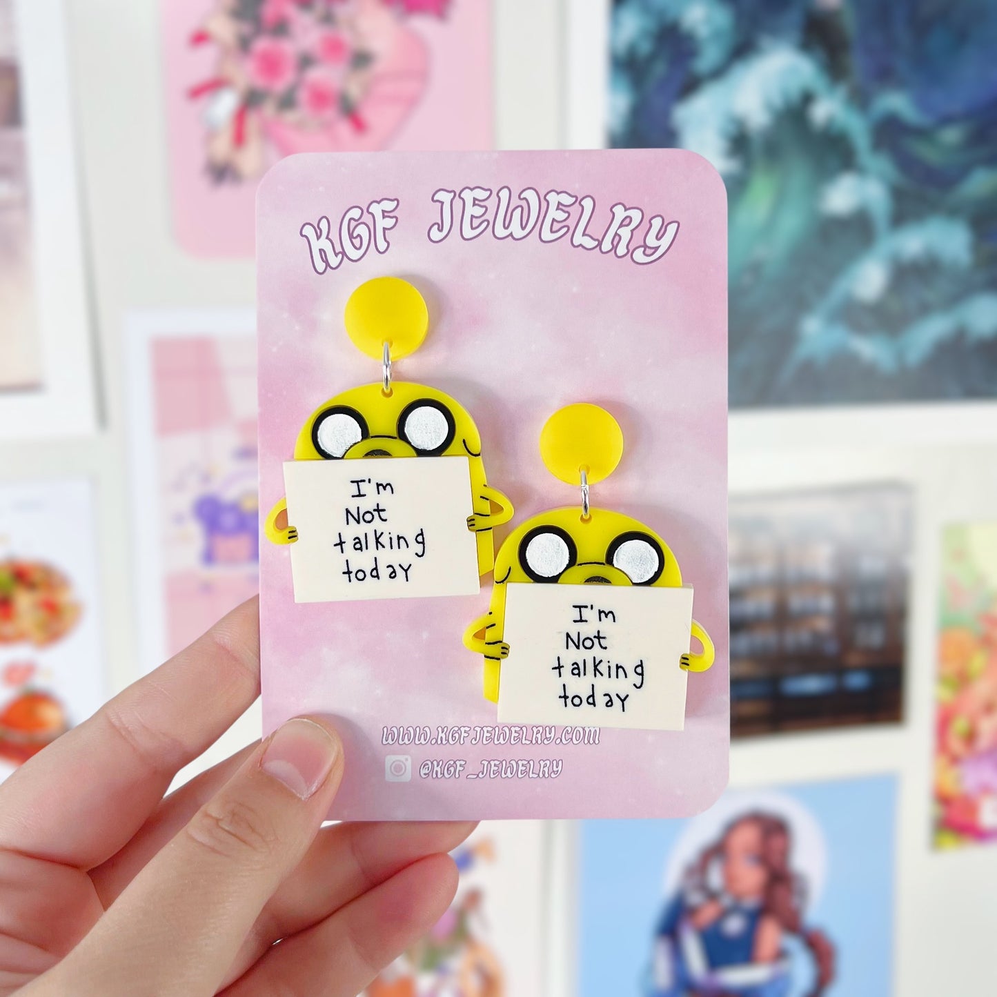 Jake's Sign Acrylic Earrings, Keychains, Pins