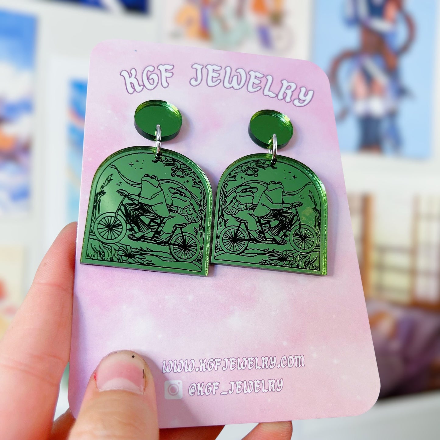 Frog & Toad Acrylic Earrings, Keychain, Pin