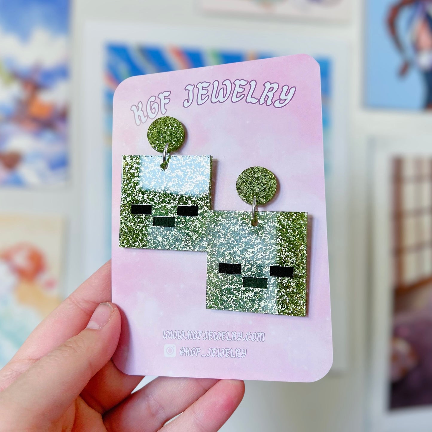 Zombie Minecraft Acrylic Earrings
