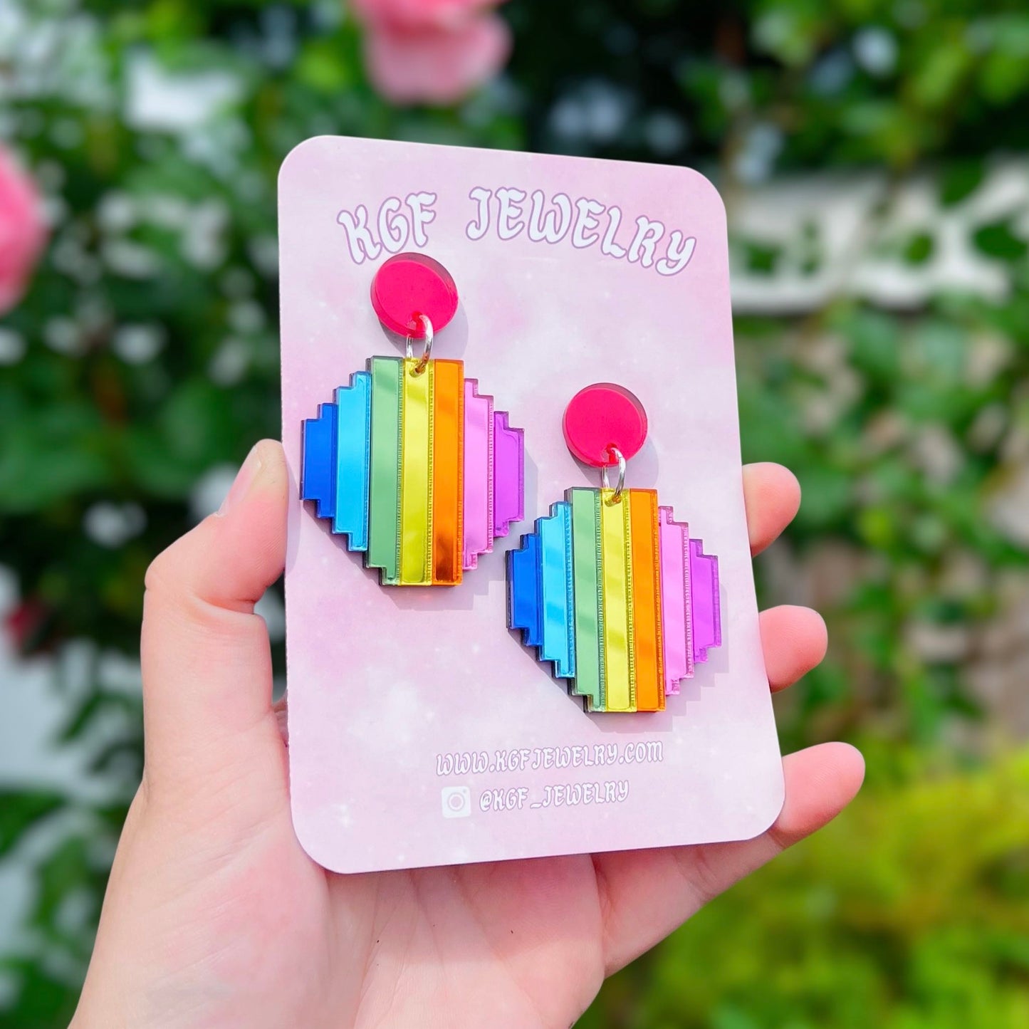Prismatic Shard Acrylic Earrings, Keychains & Pins