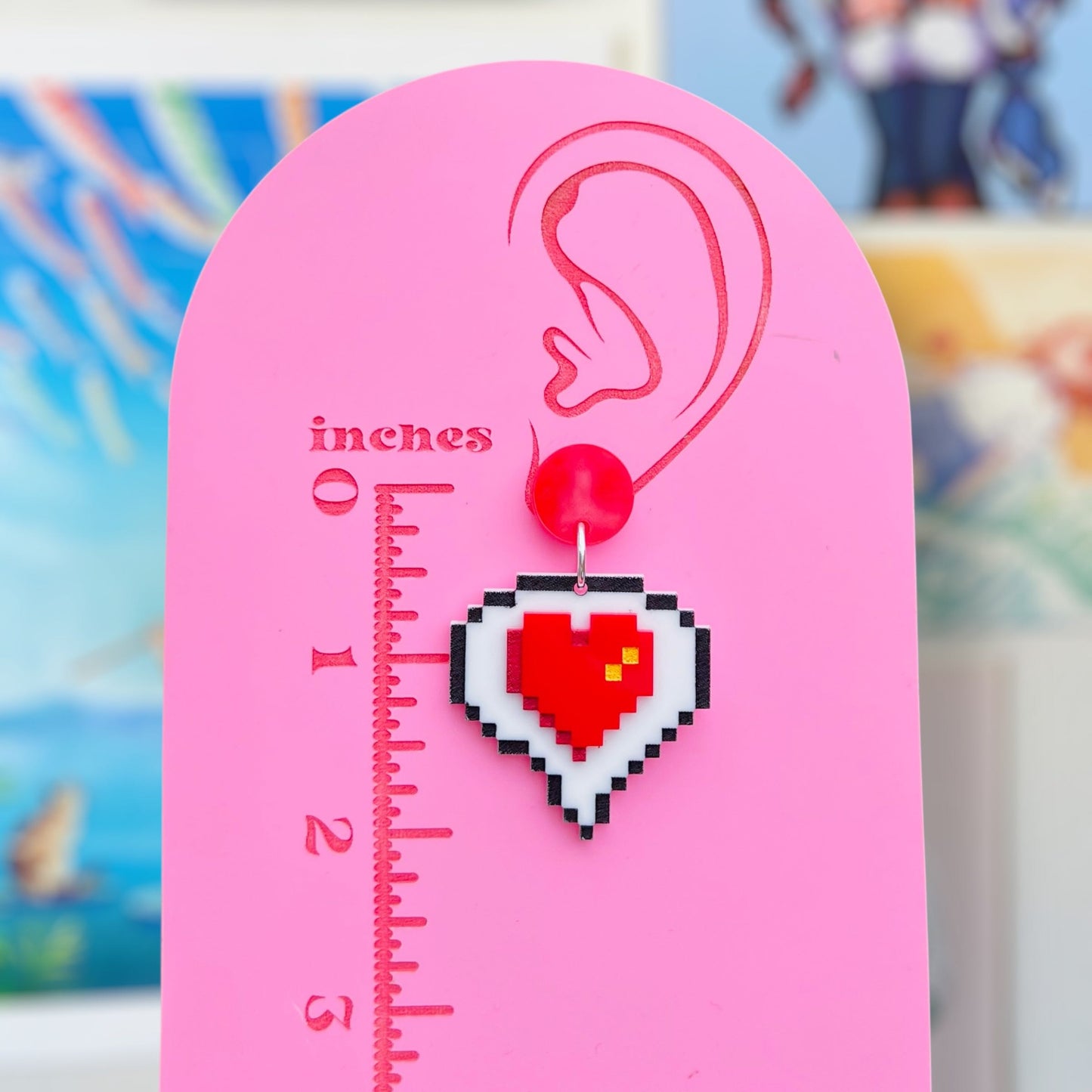 Heart Bubble Emote Acrylic Earrings, Keychains, & Pins
