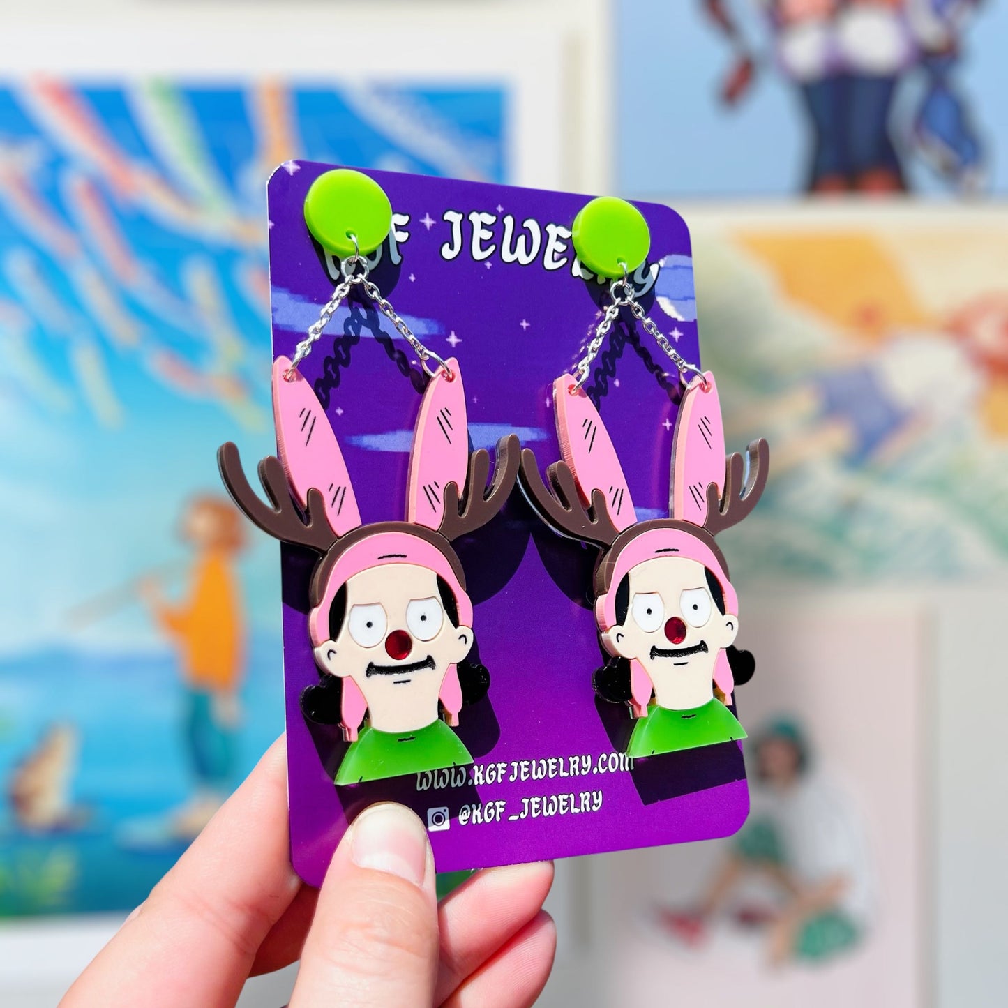 Reindeer Louise Acrylic Earrings