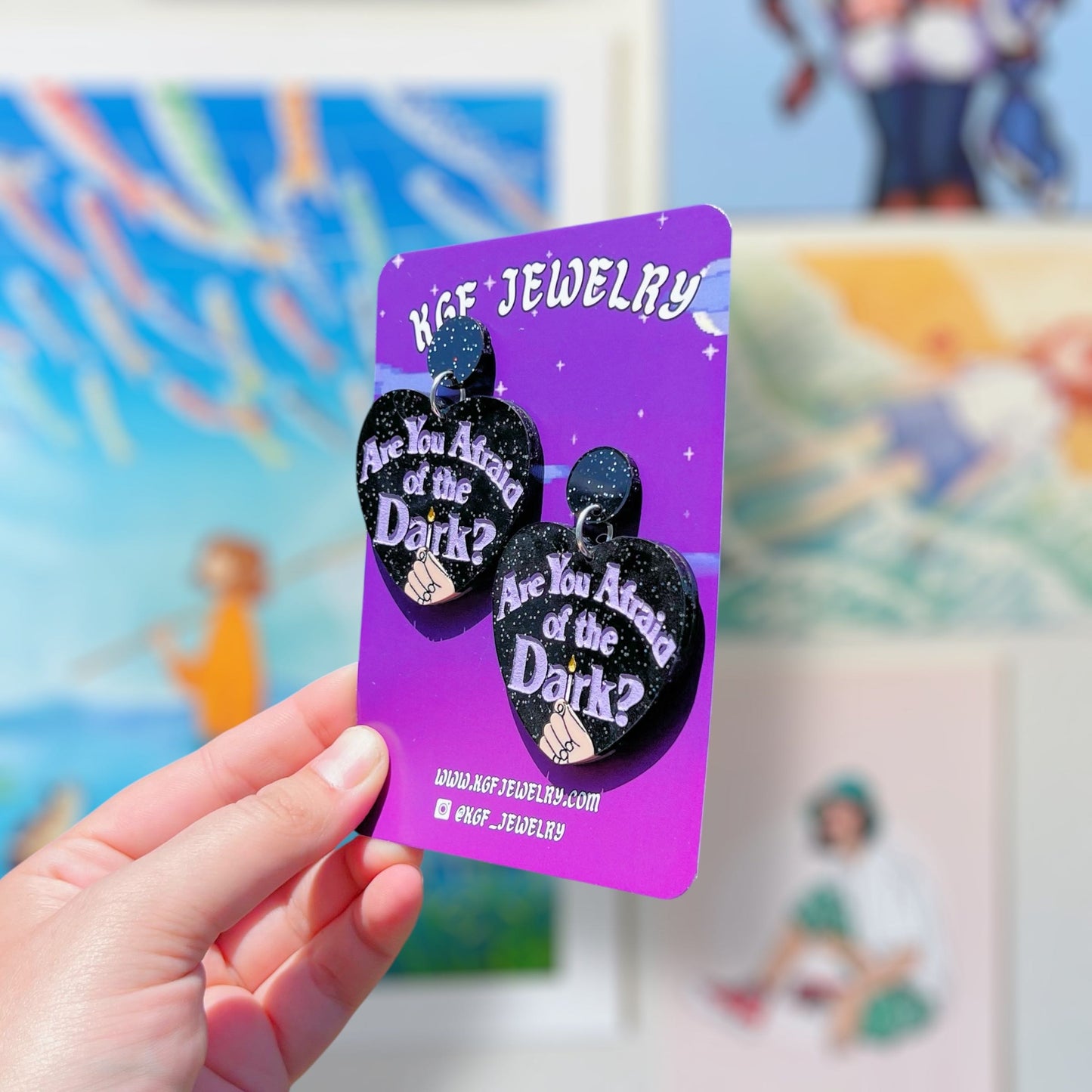 Afraid of the Dark Acrylic Earrings & Keychains