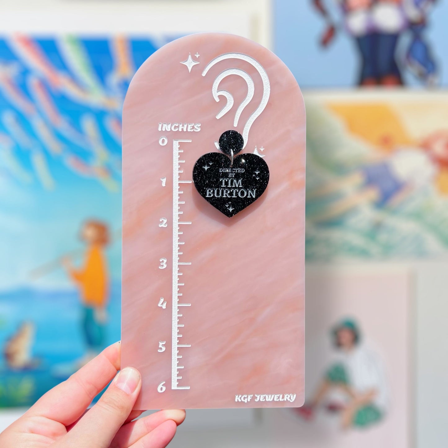Tim Burton Director Hearts Acrylic Earrings & Keychains