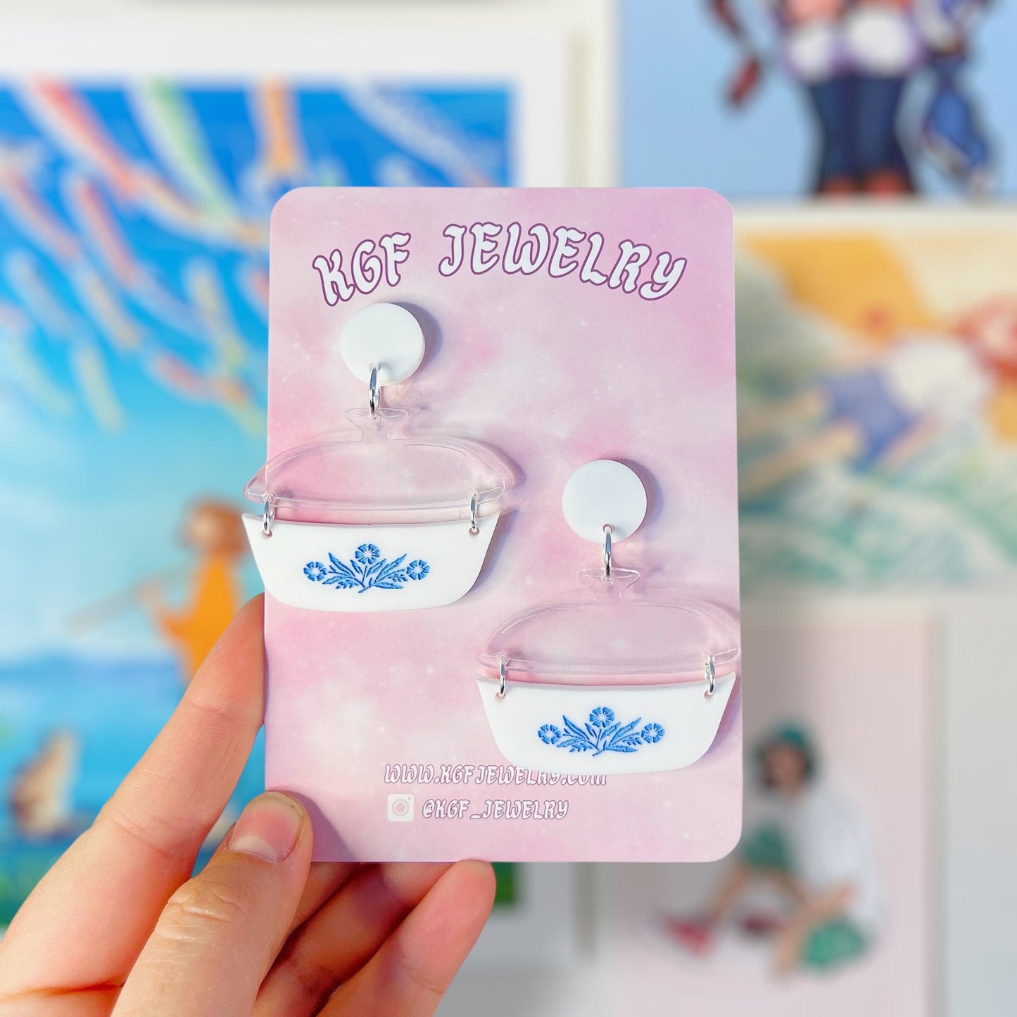 Corningware Dish Acrylic Earrings & Keychains