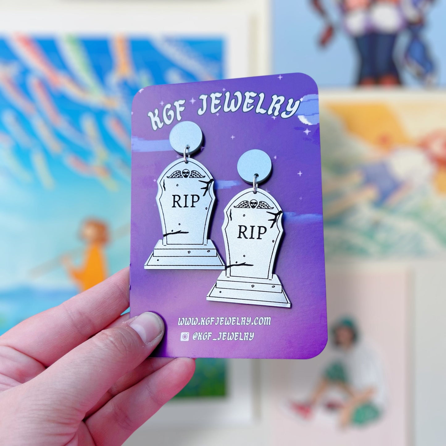 Tombstones Acrylic Earrings & Keychains