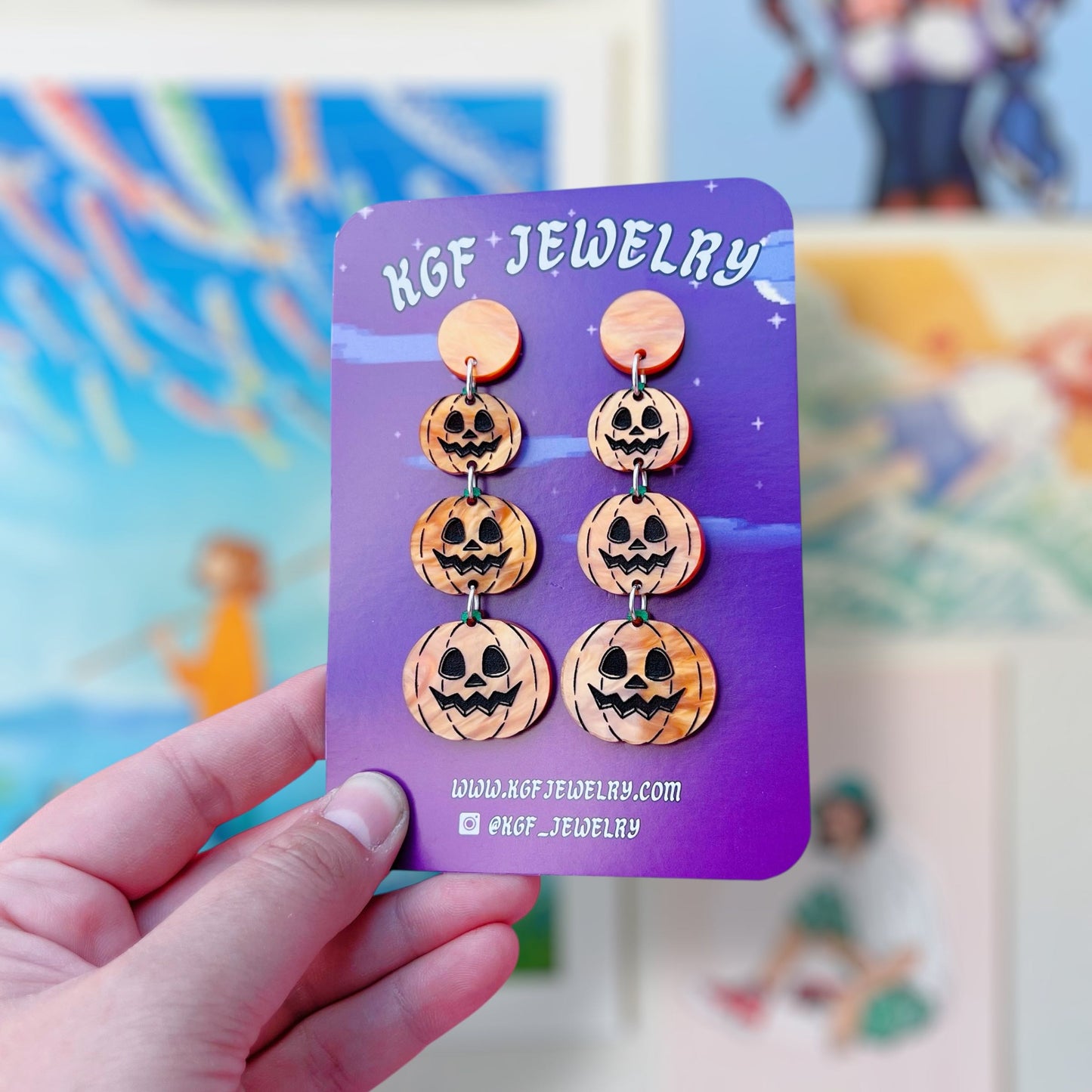 Tiered Pumpkins Acrylic Earrings & Keychains