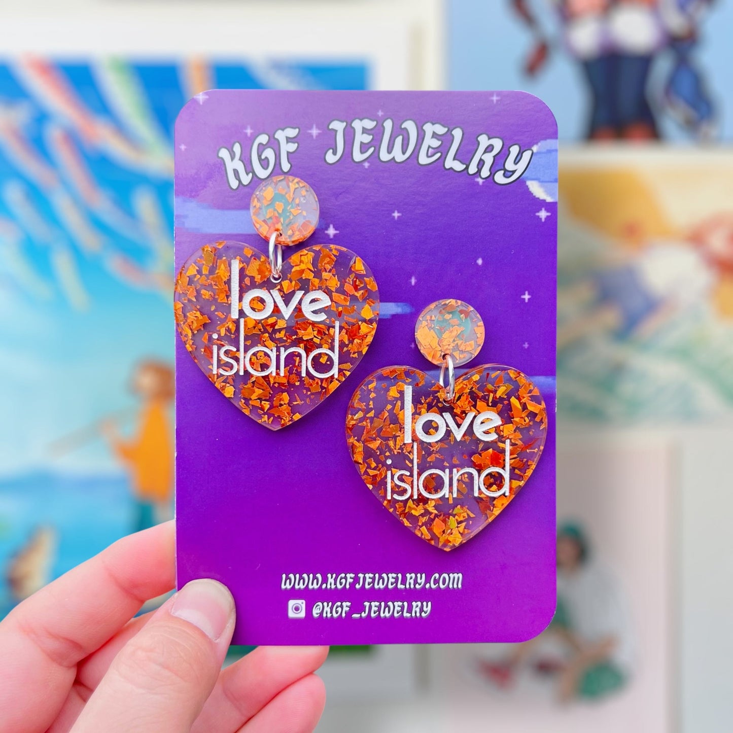 Love Island Hearts Acrylic Earrings & Keychains
