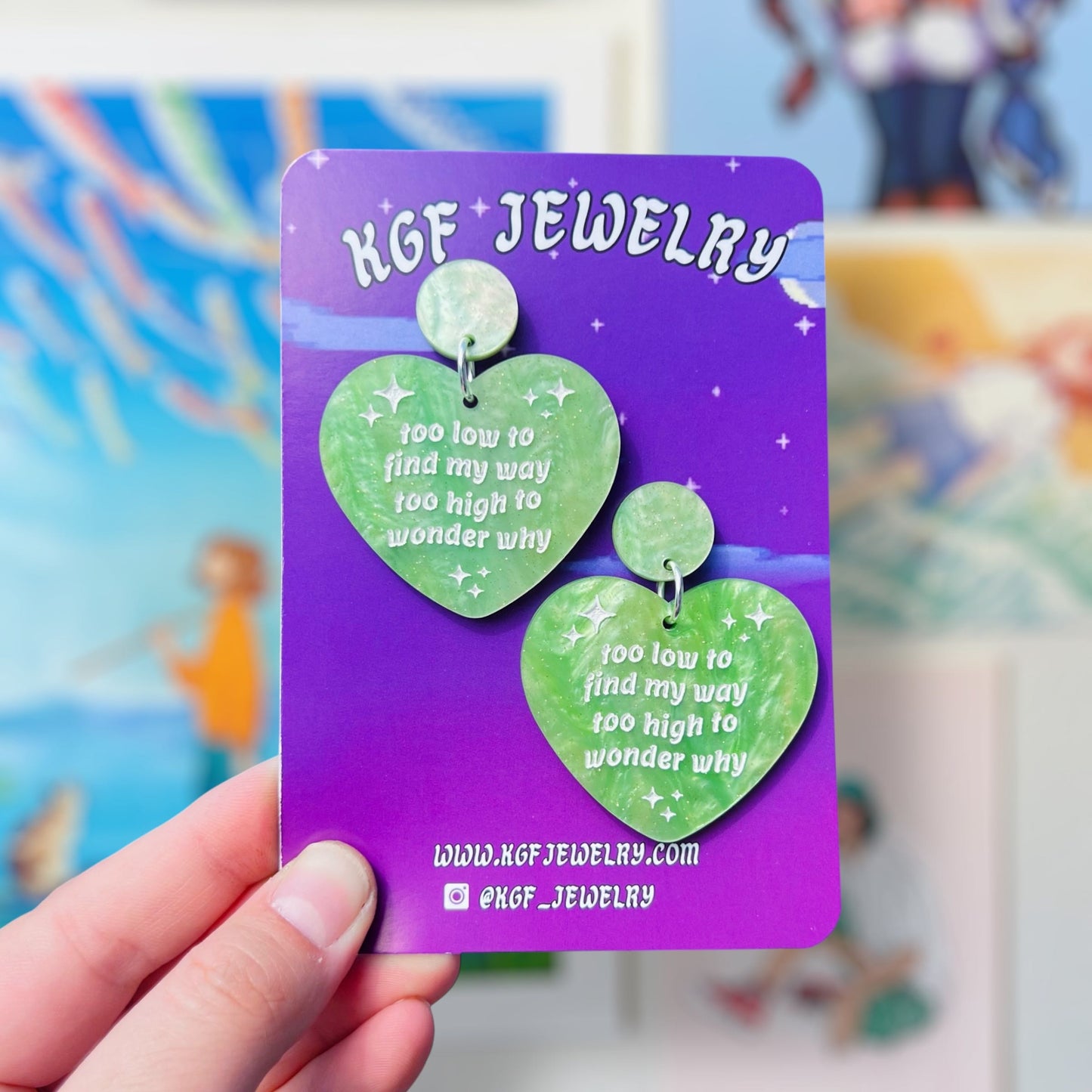 Too High Hearts Acrylic Earrings