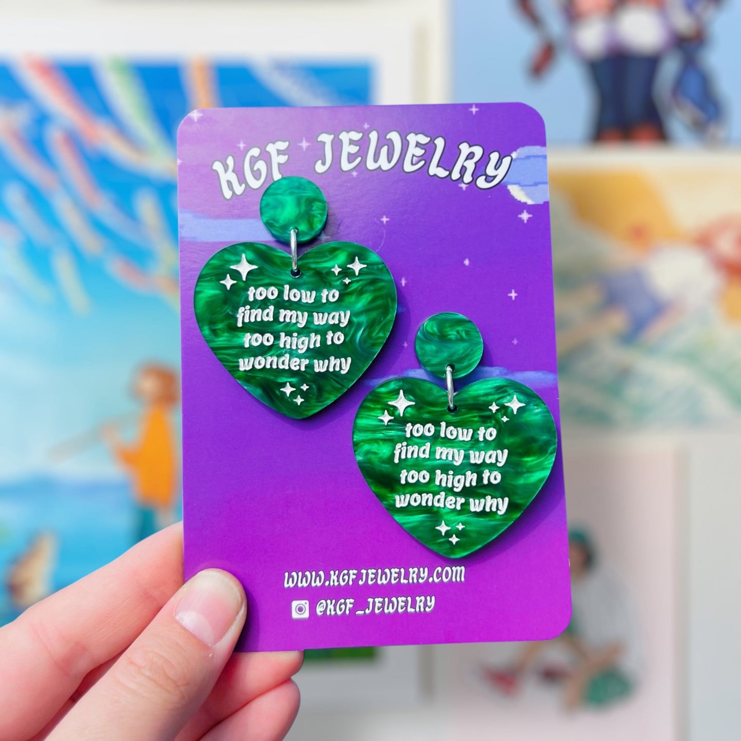 Too High Hearts Acrylic Earrings
