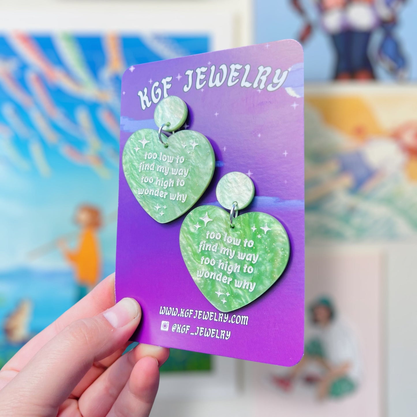 Too High Hearts Acrylic Earrings