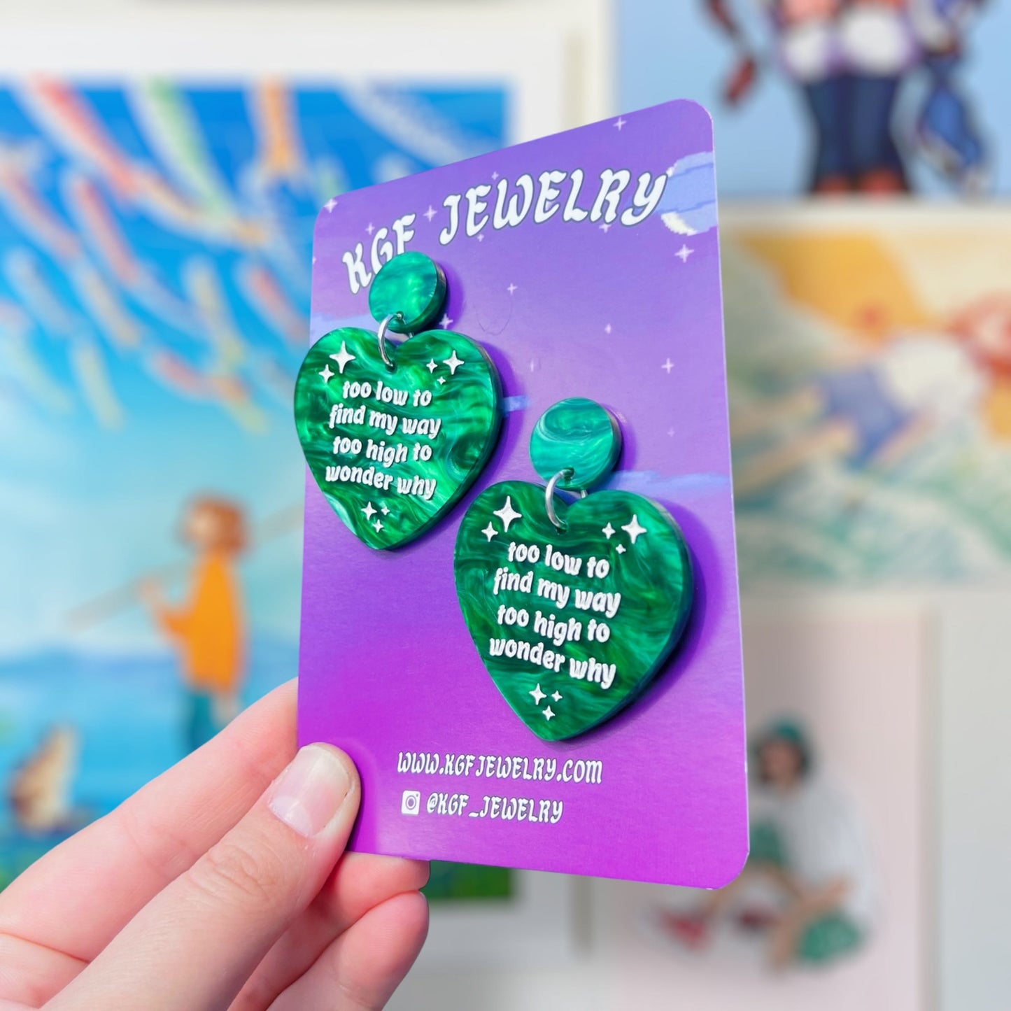 Too High Hearts Acrylic Earrings