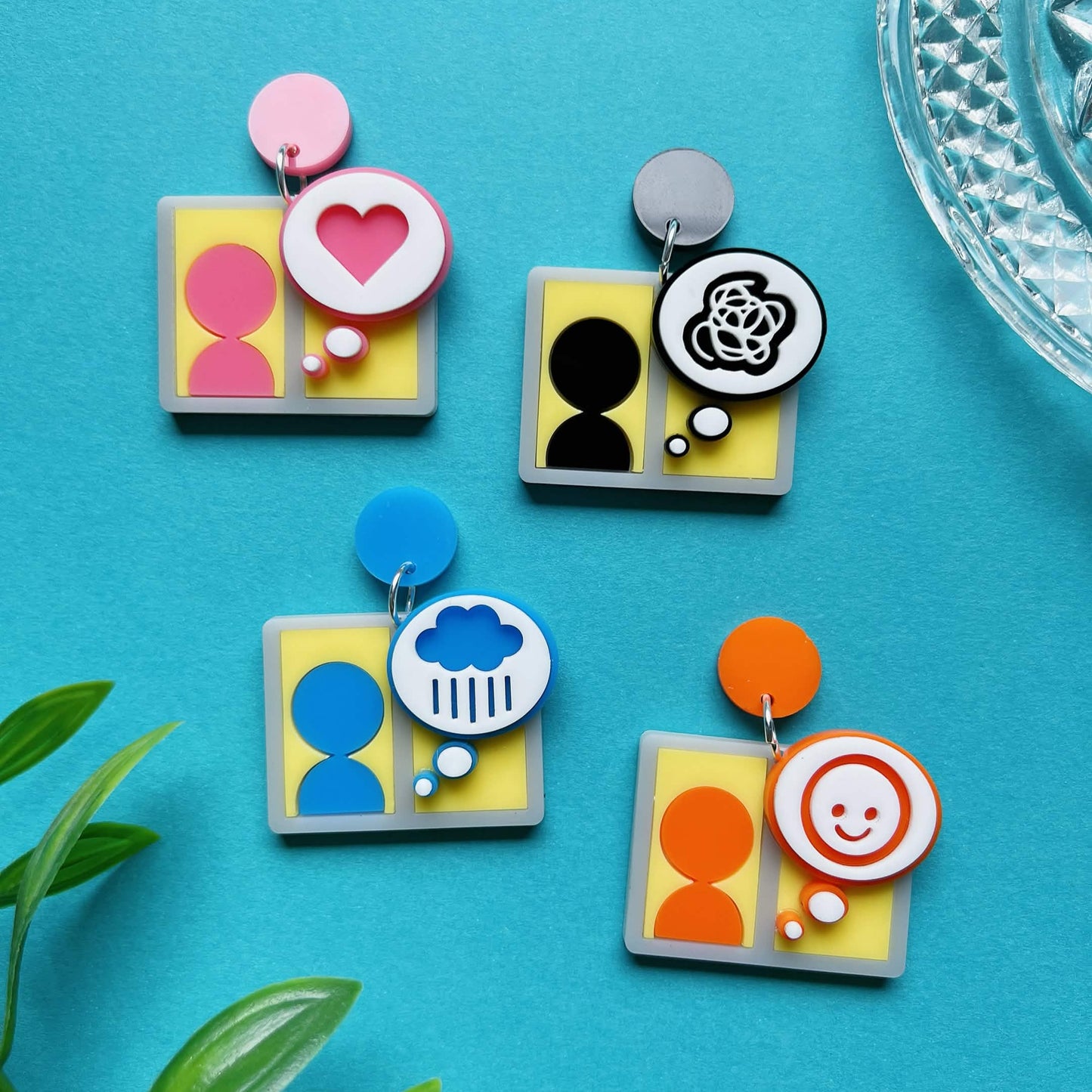 Tomodachi Windows Handmade Acrylic Statement Earrings, Keychains, Pins, Hair Clips