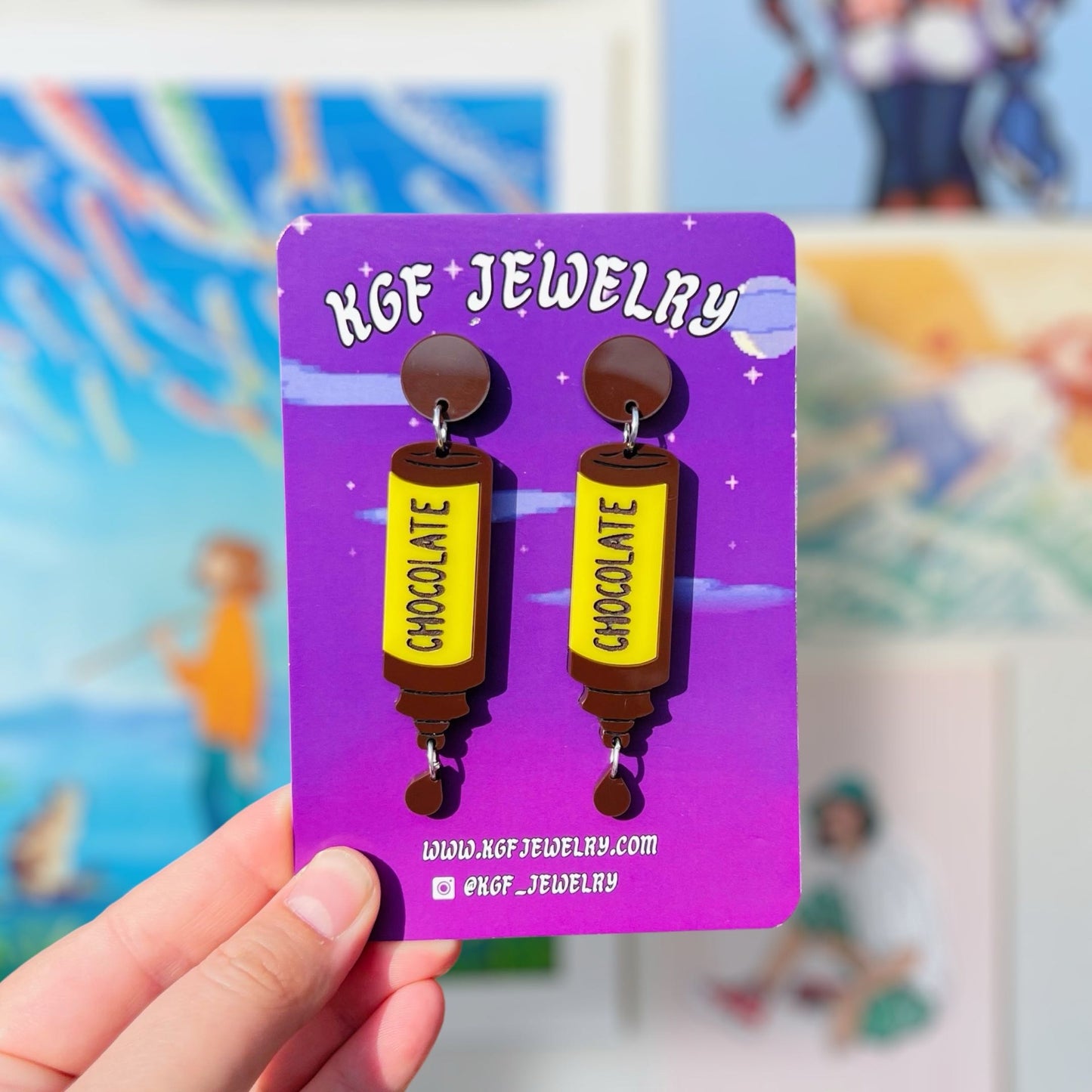 Penguin Pizza Sauces Video Game Handmade Acrylic Statement Earrings, Keychains, Pins