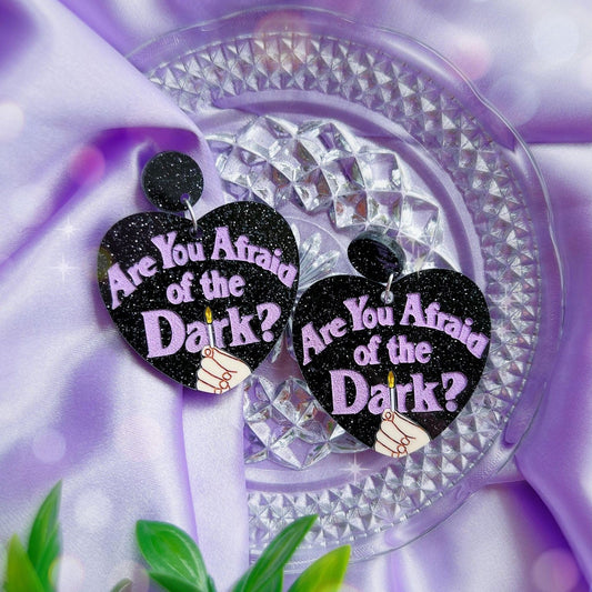 Afraid of the Dark Acrylic Earrings, Keychains, Pins