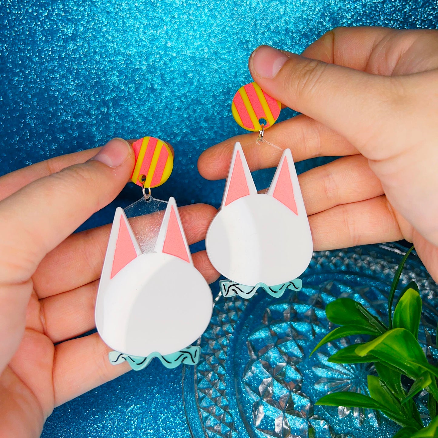 Blanca Acrylic Earring, Keychain, Pin - SINGLE EARRING