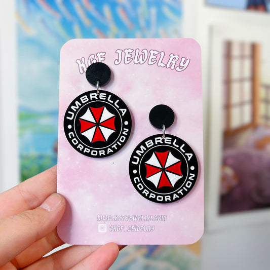 Umbrella Corp Acrylic Earrings, Keychains & Pins