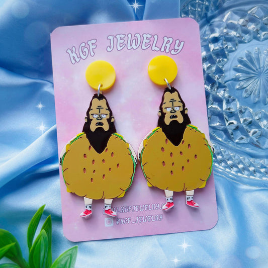 Beefsquatch Acrylic Earrings, Keychains, Pins