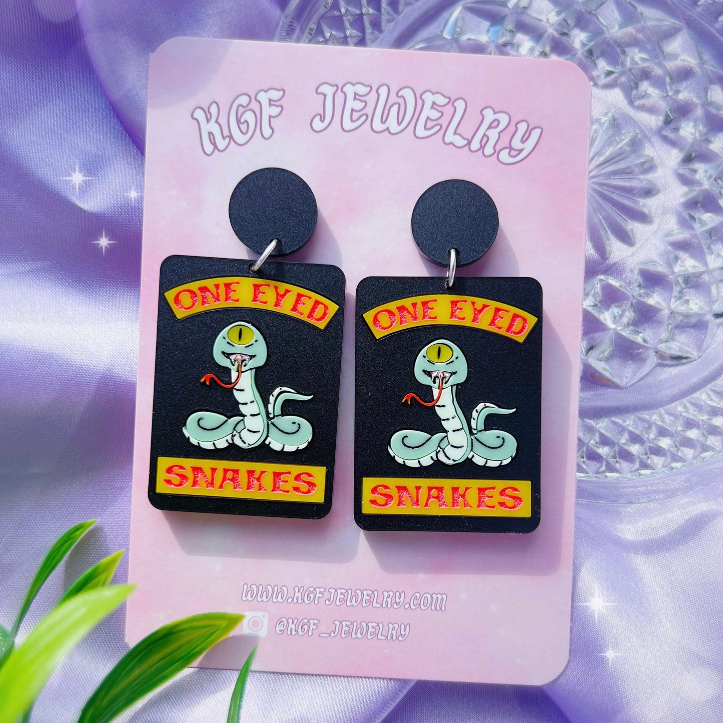 One Eyed Snakes Acrylic Earrings, Keychains & Pins