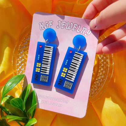 Gene's Keyboard Acrylic Earrings, Keychain & Pin