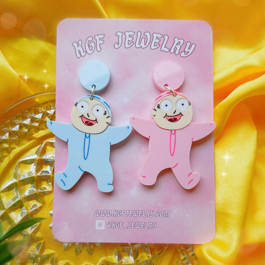 Porcelain Babies Acrylic Earrings, Keychains & Pins