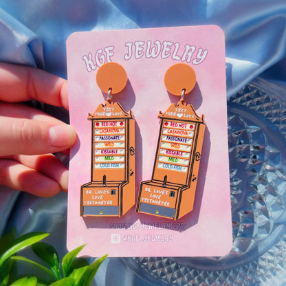 Dr. Love's Testometer Acrylic Earrings, Keychains & Pins