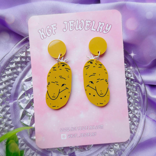 Grandpa Potato Acrylic Earrings, Keychain, Pin