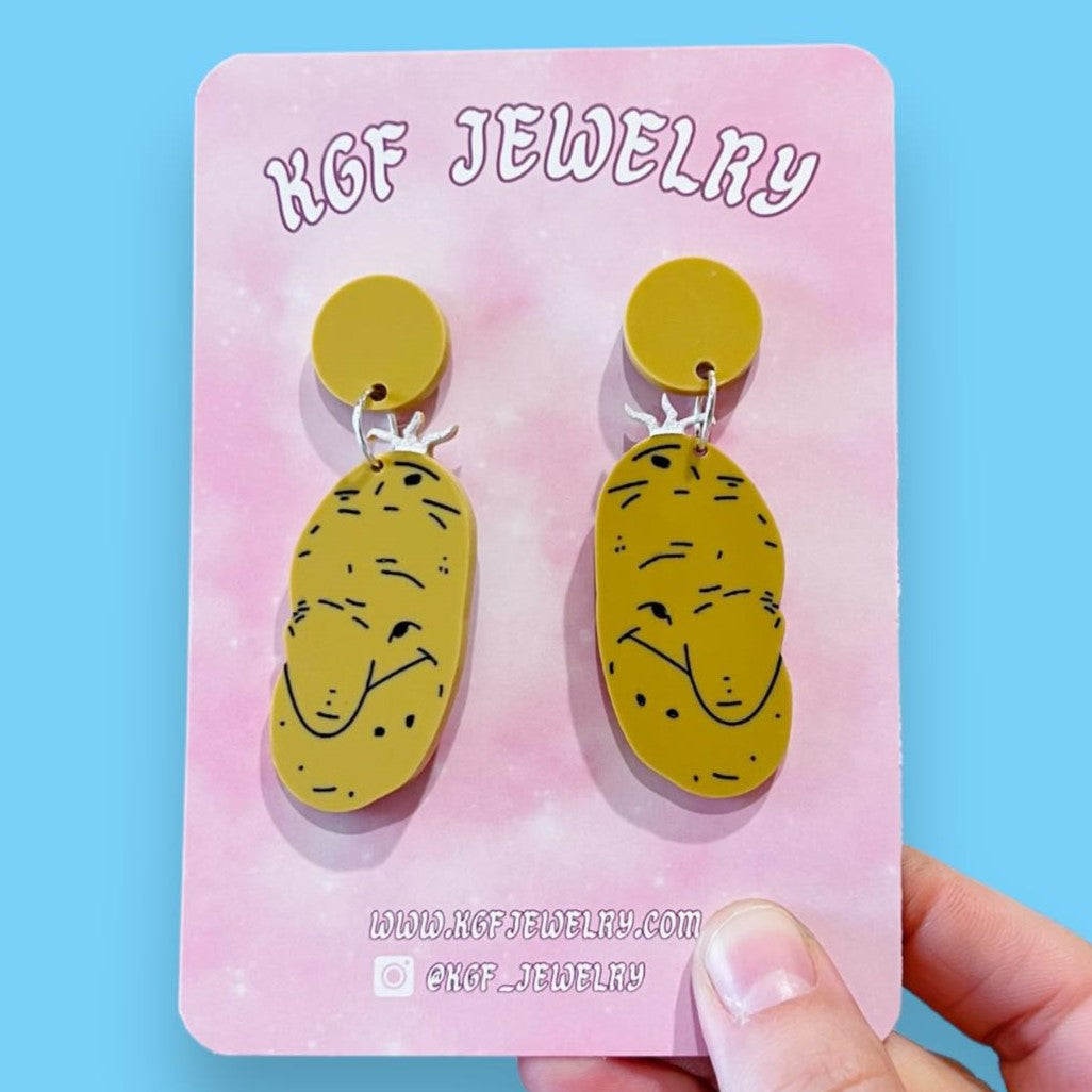 Grandpa Potato Acrylic Earrings, Keychain, Pin