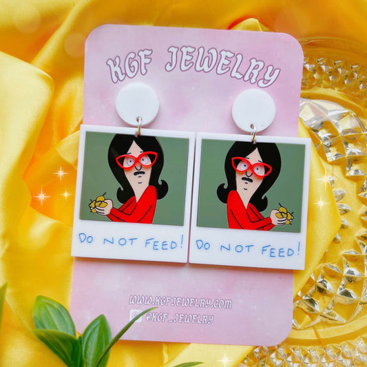 Do Not Feed! Acrylic Earrings, Keychains & Pins