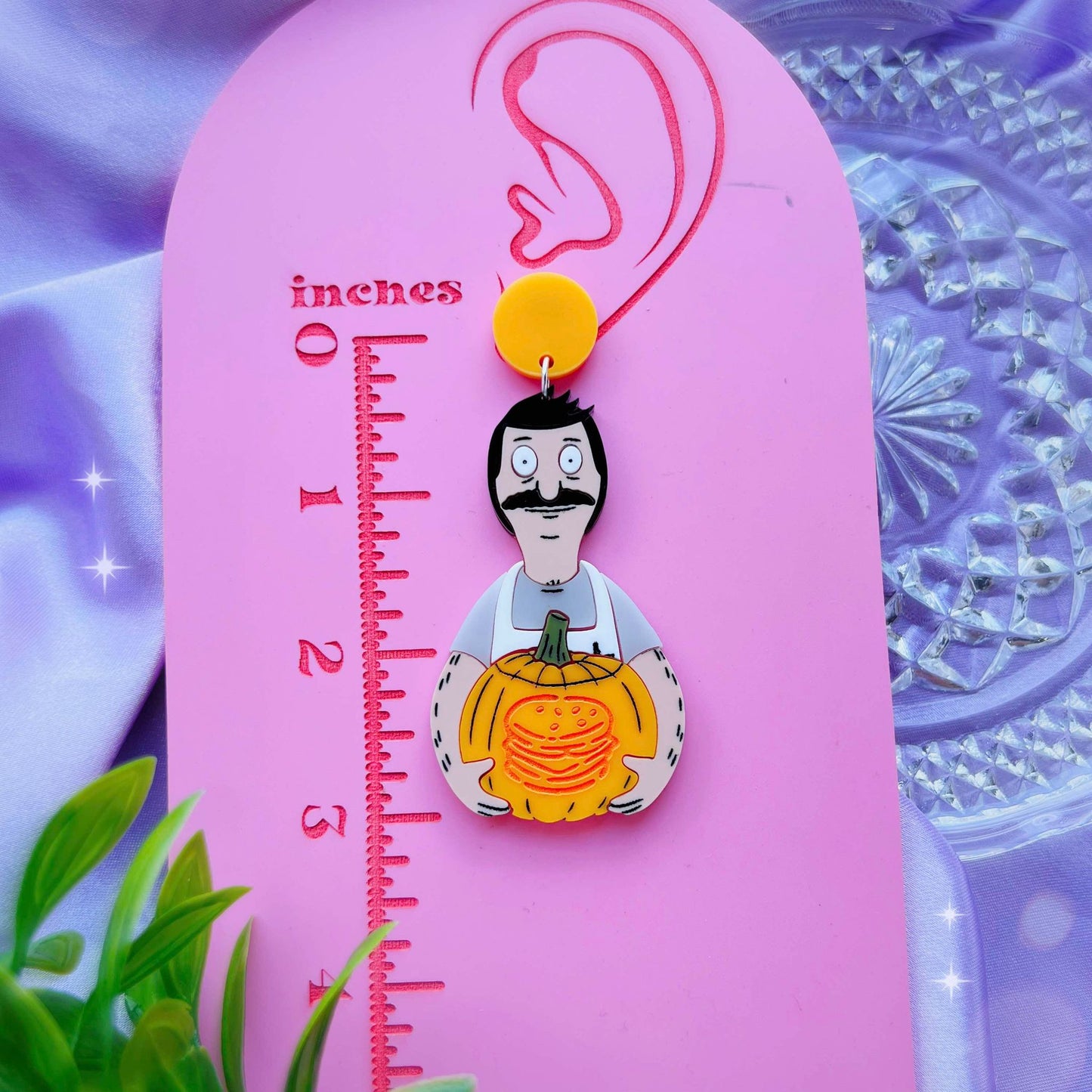 Pumpkin Bob Acrylic Earrings, Keychains & Pins