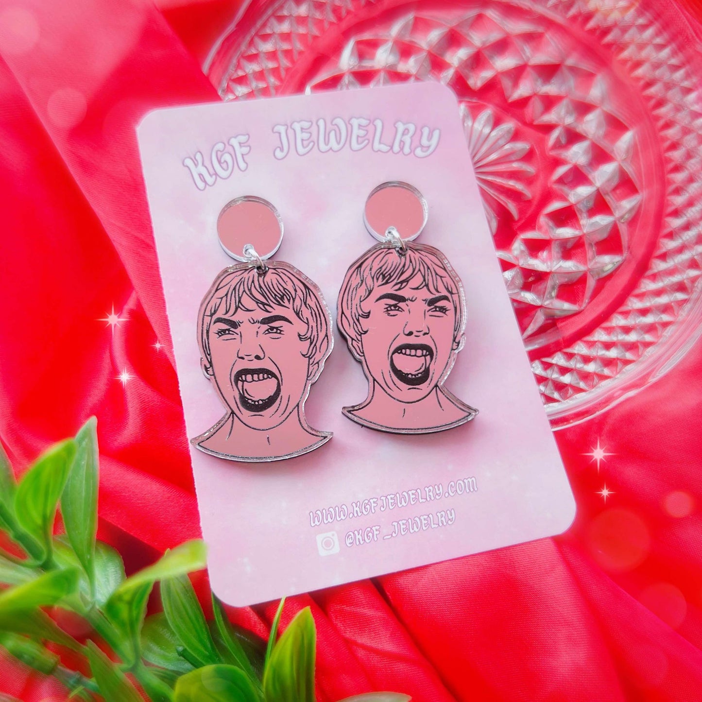 Psycho Acrylic Earrings, Keychains & Pins