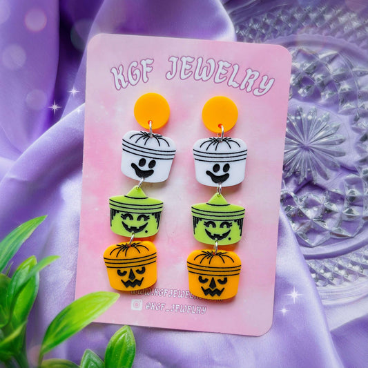 Halloween Buckets Acrylic Earrings & Keychains