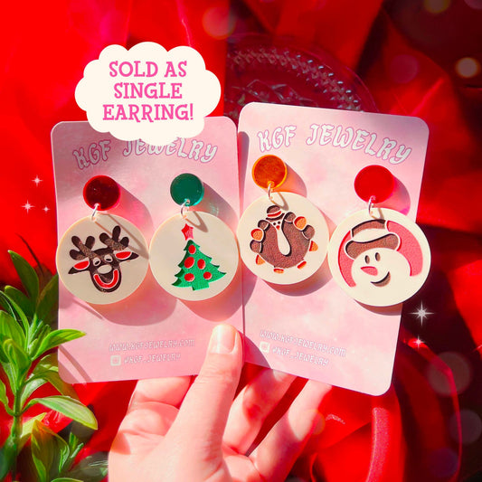 Winter Holiday Cookies SINGLE Mix & Match Acrylic Earrings, Keychains & Pins