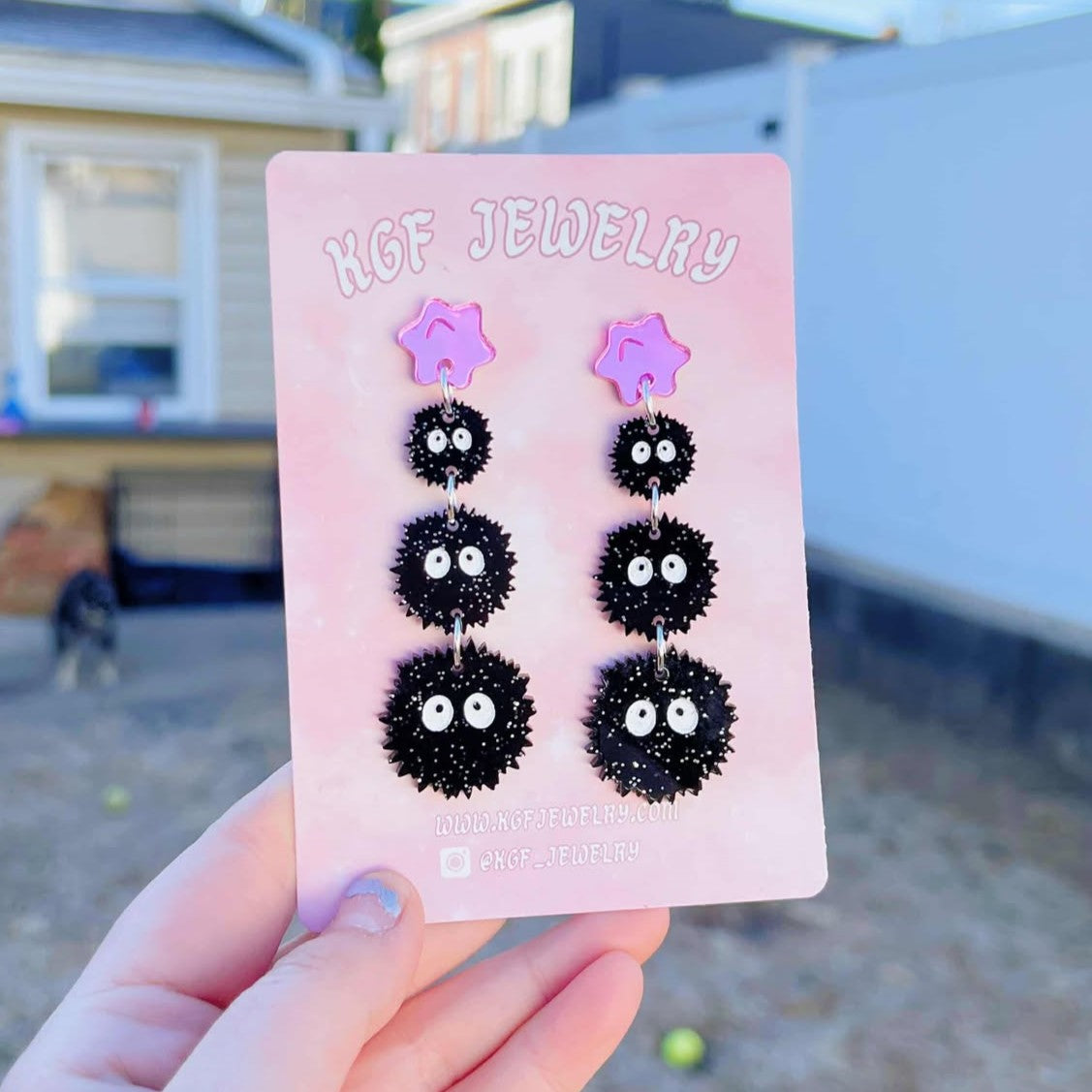 Soot Sprites Acrylic Earrings, Keychains & Pins