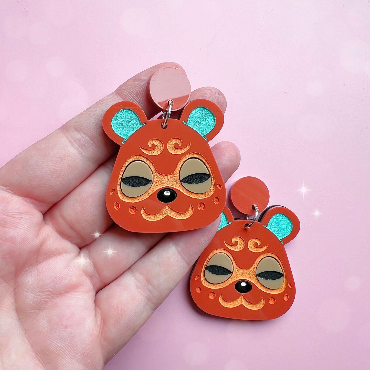 Clay Villager Handmade Dangle Acrylic Earrings & Keychains